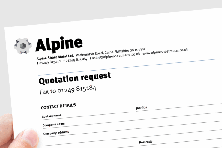 Alpine quote request fax form