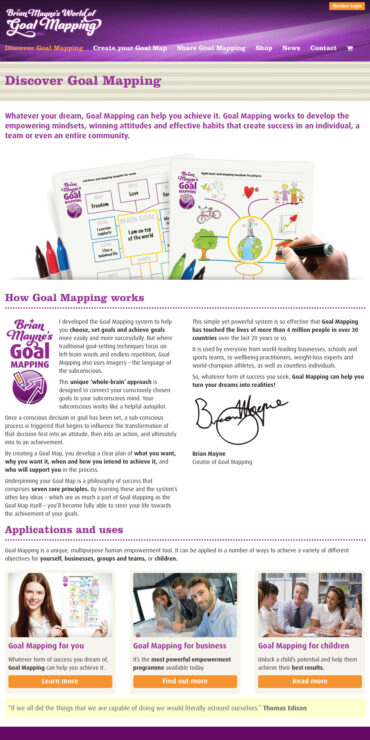 Brian Mayne's World of Goal Mapping website
