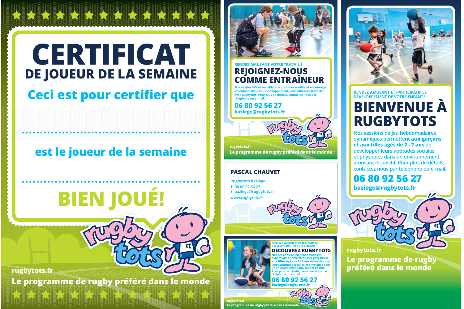 Rugbytots marketing materials in French