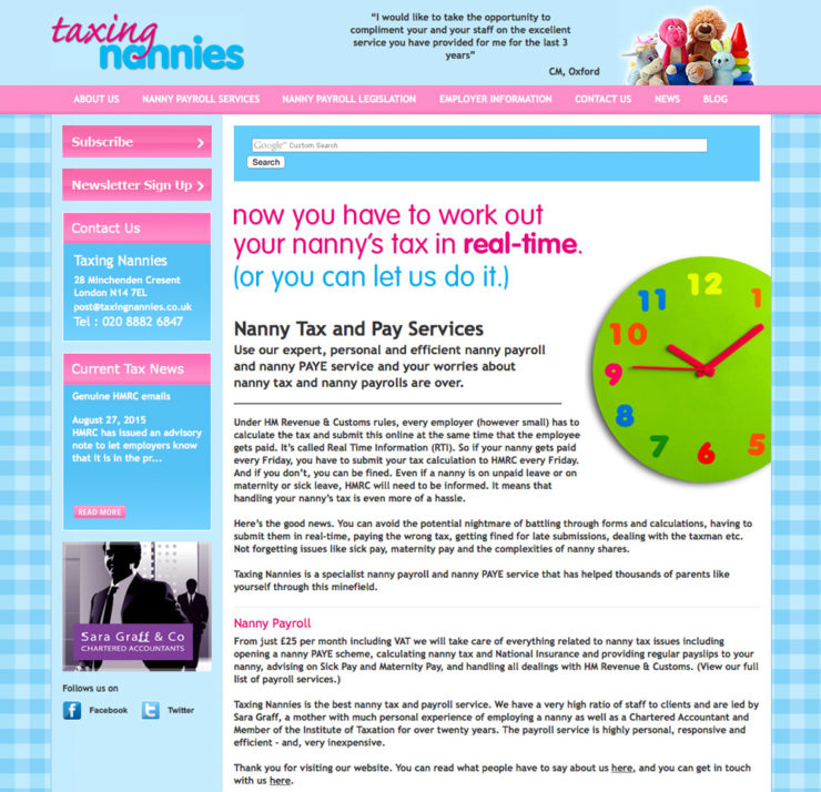 Taxing Nannies' old website