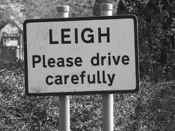 Please drive carefully road sign
